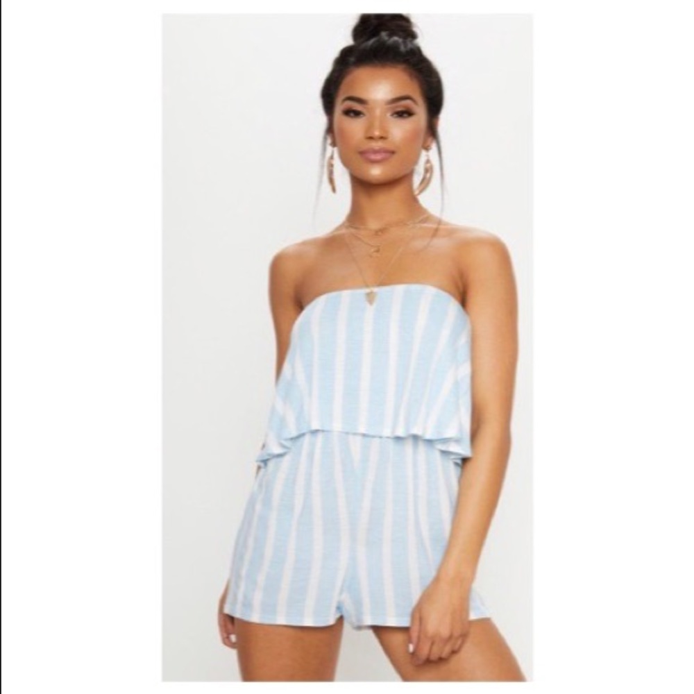 Striped Bandeau Romper